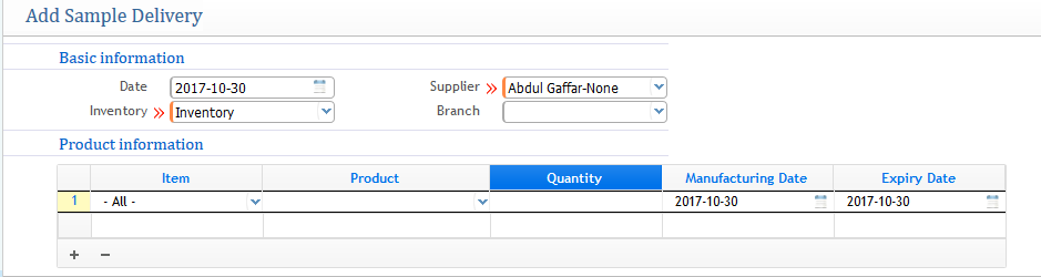 Add Sample Delivery